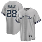 Johmsee NY.Yankees #28 Austin Wells Player Gray Road Game Stitched Jerseys