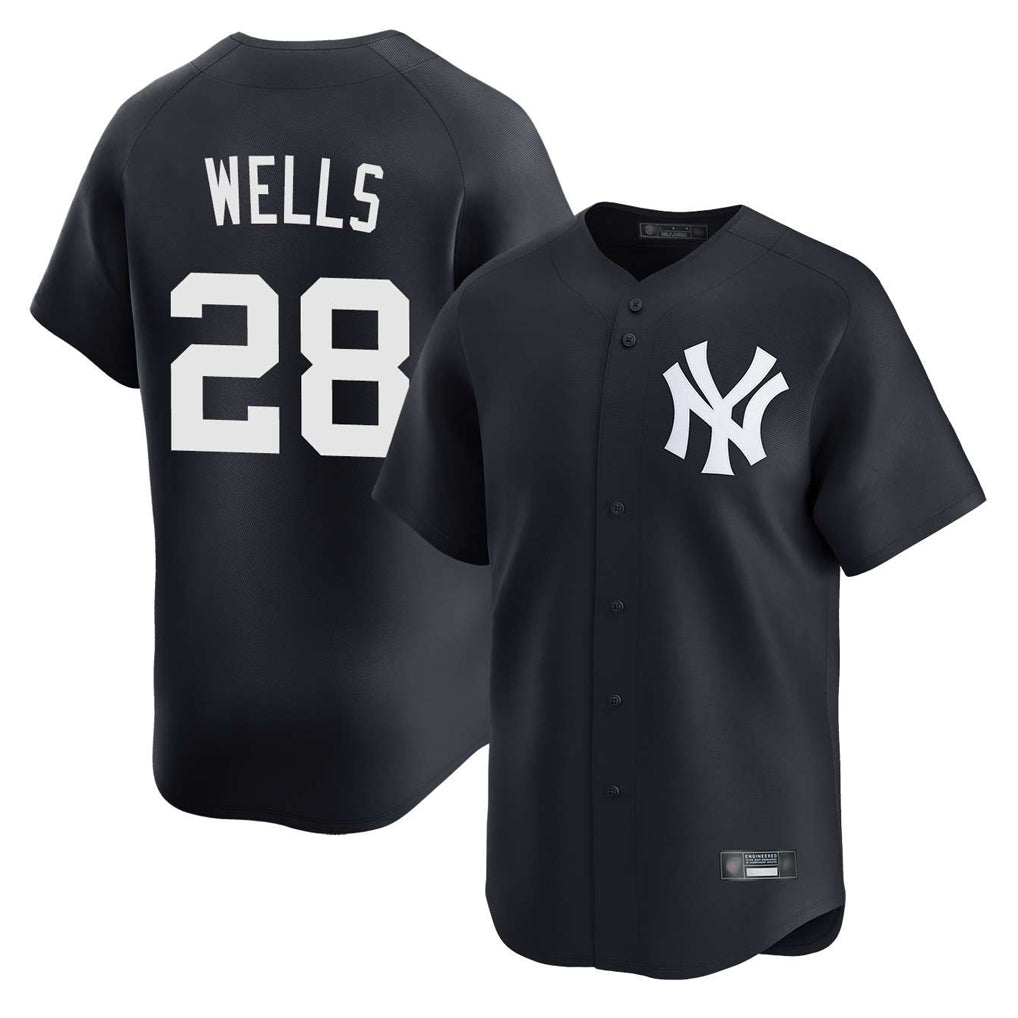 Johmsee NY.Yankees #28 Austin Wells Player Navy Alternate Limited Home Stitched Jerseys