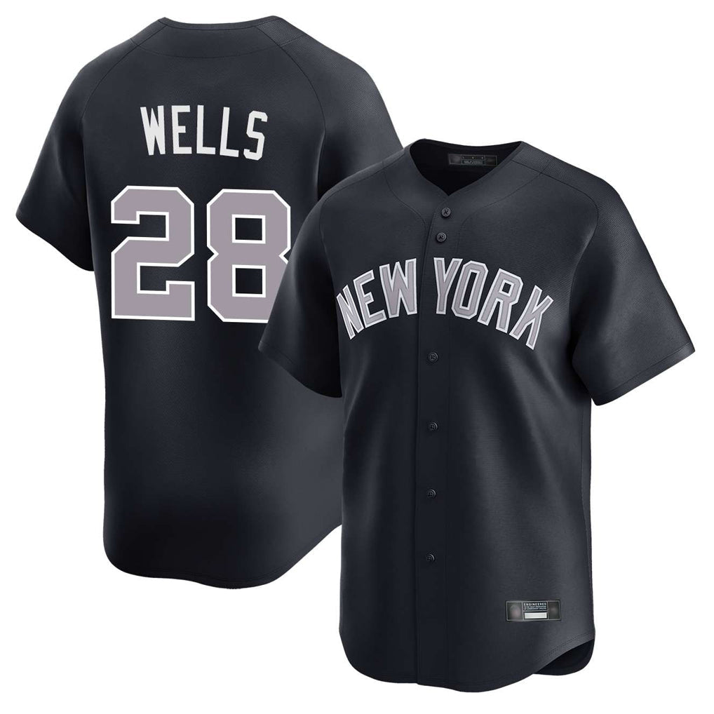 Johmsee NY.Yankees #28 Austin Wells Player Navy Limited Home Stitched Jerseys