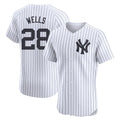 Johmsee NY.Yankees #28 Austin Wells Player White Limited Elite Home Stitched Jerseys