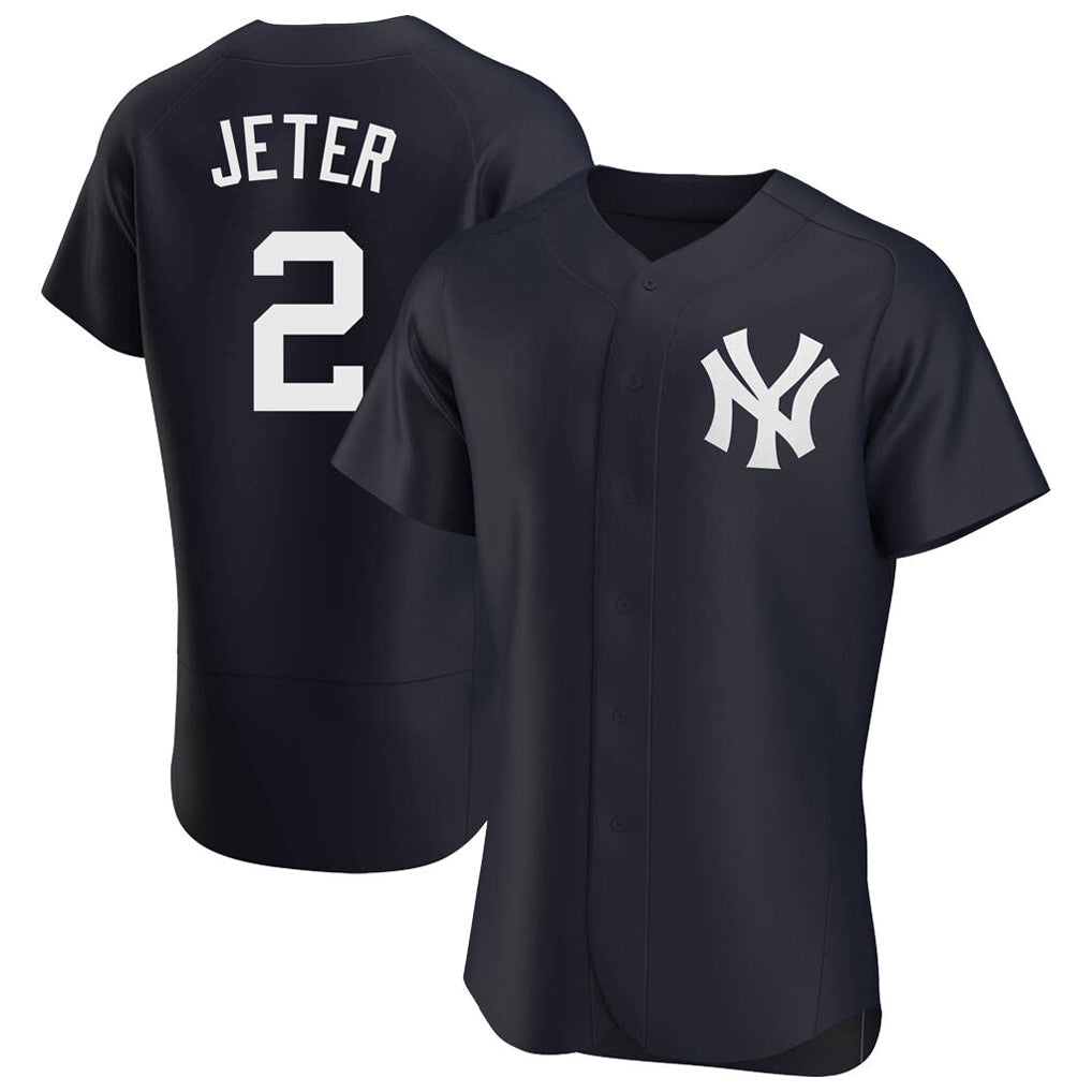 Johmsee NY.Yankees #2 Derek Jeter Player Navy Limited Elite Home Stitched Jerseys