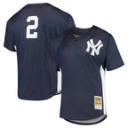 Johmsee NY.Yankees #2 Derek Jeter Player Navy Mitchell & Ness Limited Stitched Jerseys