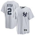 Johmsee NY.Yankees #2 Derek Jeter Player White Game Home Stitched Jerseys