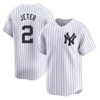 Johmsee NY.Yankees #2 Derek Jeter Player White Limited Home Stitched Jerseys