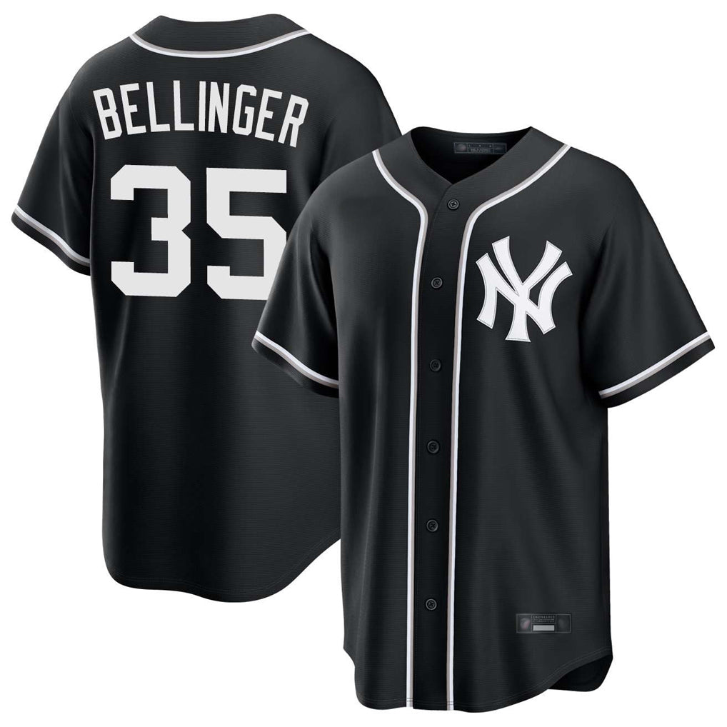 Johmsee NY.Yankees #35 Cody Bellinger Player Black Out Game Stitched Jerseys
