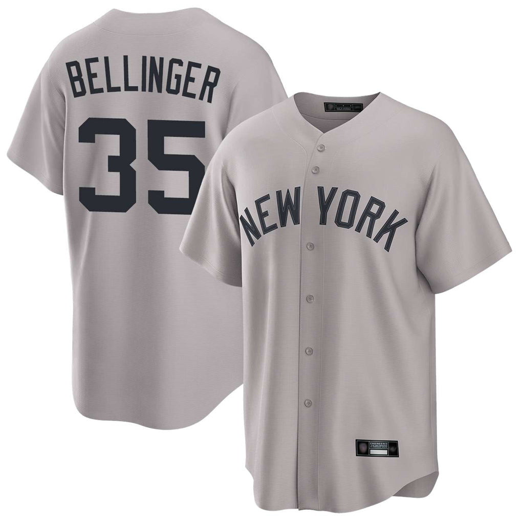 Johmsee NY.Yankees #35 Cody Bellinger Player Gray Game Home Stitched Jerseys