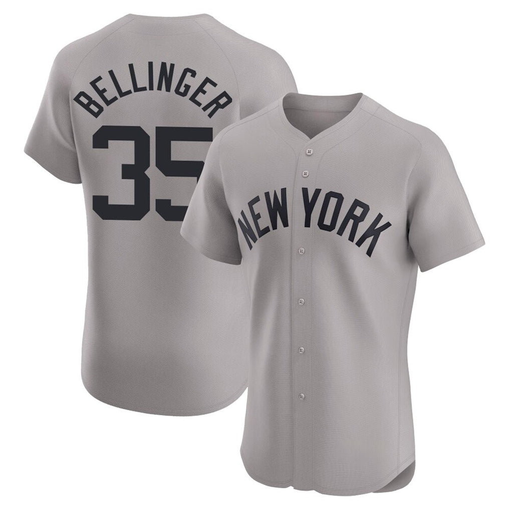 Johmsee NY.Yankees #35 Cody Bellinger Player Gray Limited Elite Home Stitched Jerseys