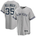 Johmsee NY.Yankees #35 Cody Bellinger Player Gray Road Game Stitched Jerseys