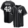 Johmsee NY.Yankees #42 Mariano Rivera Player Black Out Game Home Stitched Jerseys