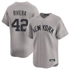 Johmsee NY.Yankees #42 Mariano Rivera Player Gray Limited Home Stitched Jerseys