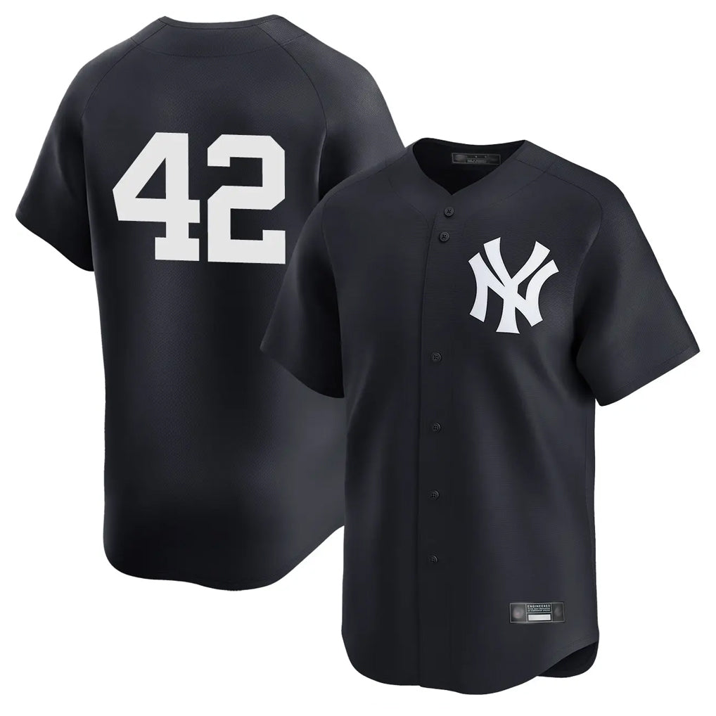 Johmsee NY.Yankees #42 Mariano Rivera Player Navy Alternate Limited Stitched Jerseys