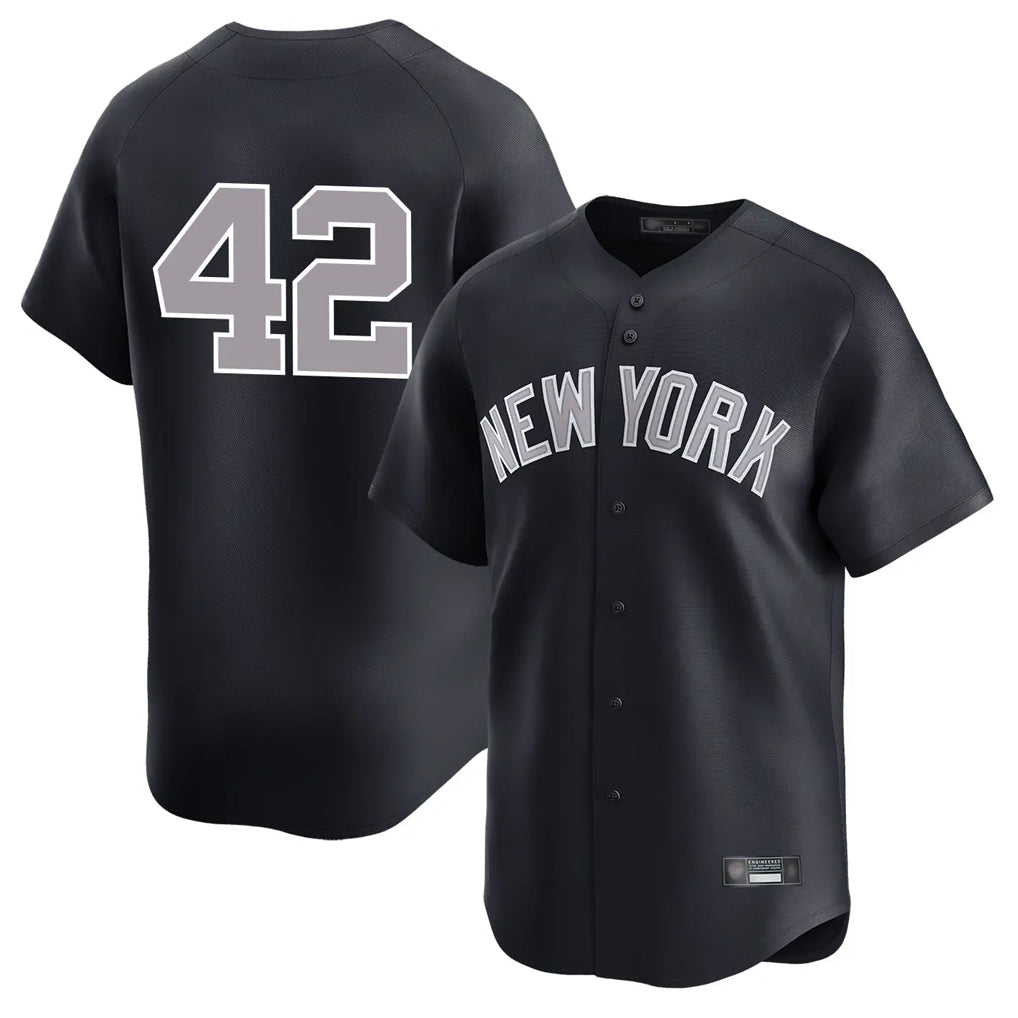 Johmsee NY.Yankees #42 Mariano Rivera Player Navy Limited Stitched Jerseys