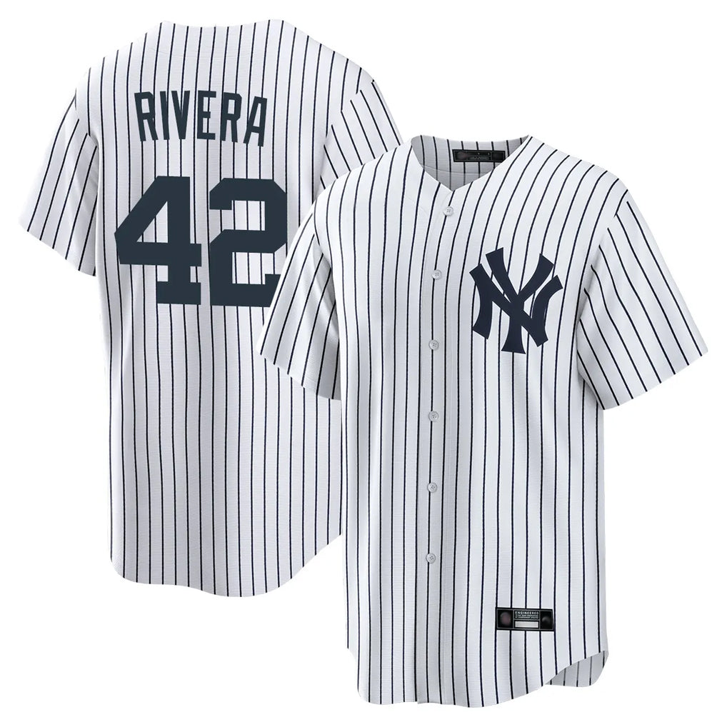 Johmsee NY.Yankees #42 Mariano Rivera Player White Game Home Stitched Jerseys