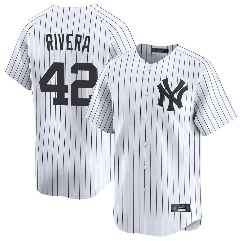 Johmsee NY.Yankees #42 Mariano Rivera Player White Limited Home Stitched Jerseys