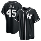 Johmsee NY.Yankees #45 Gerrit Cole Player Black Out Game Home Stitched Jerseys