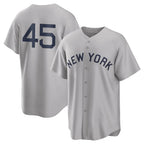 Johmsee NY.Yankees #45 Gerrit Cole Player Gray Field of Dreams Game Stitched Jerseys