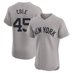 Johmsee NY.Yankees #45 Gerrit Cole Player Gray Limited Elite Home Stitched Jerseys