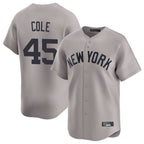 Johmsee NY.Yankees #45 Gerrit Cole Player Gray Limited Home Stitched Jerseys