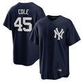 Johmsee NY.Yankees #45 Gerrit Cole Player Navy Game Home Stitched Jerseys
