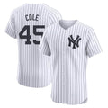 Johmsee NY.Yankees #45 Gerrit Cole Player White Limited Elite Home Stitched Jerseys