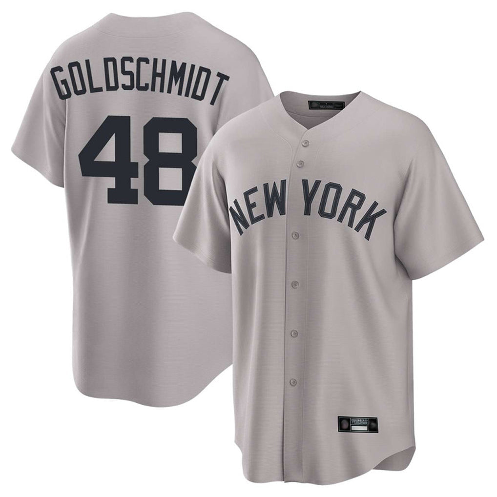 Johmsee NY.Yankees #48 Paul Goldschmidt Player Gray Game Home Stitched Jerseys