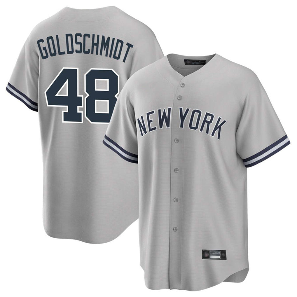 Johmsee NY.Yankees #48 Paul Goldschmidt Player Gray Road Game Stitched Jerseys