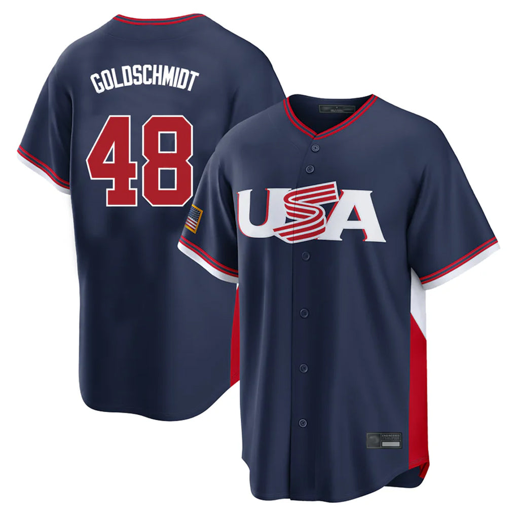 Johmsee NY.Yankees #48 Paul Goldschmidt Player Navy USA 2026 World Classic Limited Game Stitched Jerseys