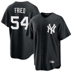 Johmsee NY.Yankees #54 Max Fried Player Black Game Stitched Jerseys