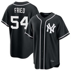 Johmsee NY.Yankees #54 Max Fried Player Black Out Game Stitched Jerseys