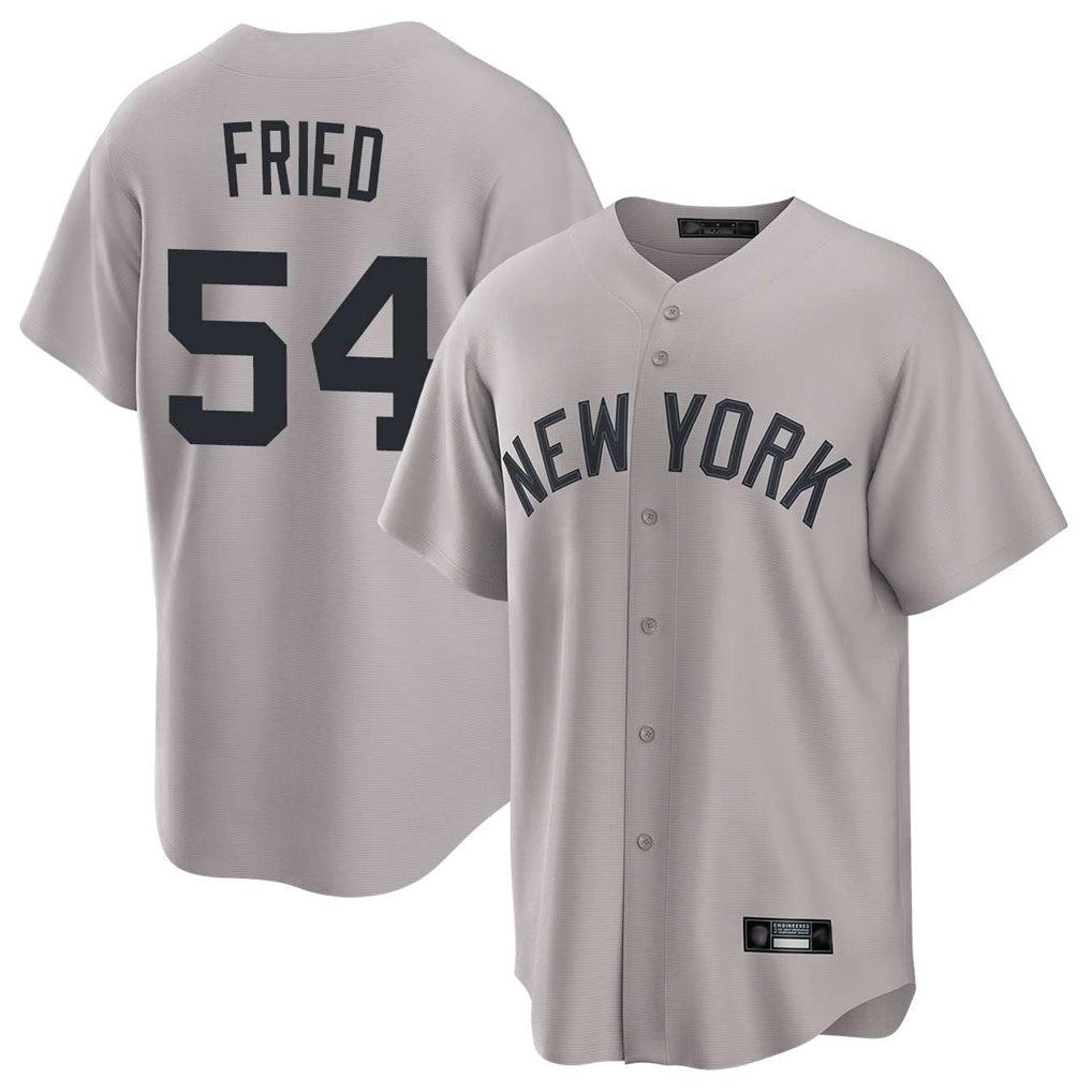 Johmsee NY.Yankees #54 Max Fried Player Gray Game Home Stitched Jerseys