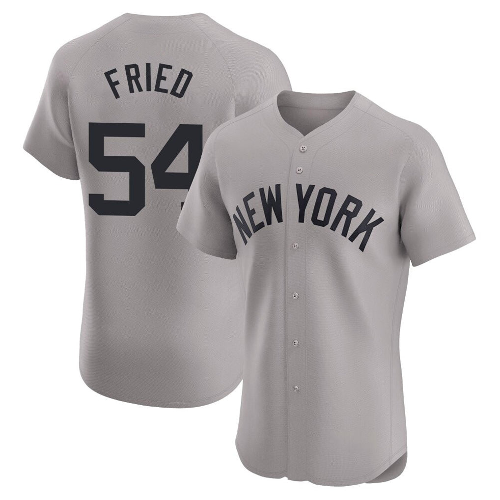 Johmsee NY.Yankees #54 Max Fried Player Gray Limited Elite Home Stitched Jerseys