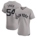 Johmsee NY.Yankees #54 Max Fried Player Gray Limited Elite Home Stitched Jerseys
