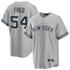 Johmsee NY.Yankees #54 Max Fried Player Gray Road Game Stitched Jerseys