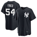 Johmsee NY.Yankees #54 Max Fried Player Navy Game Stitched Jerseys