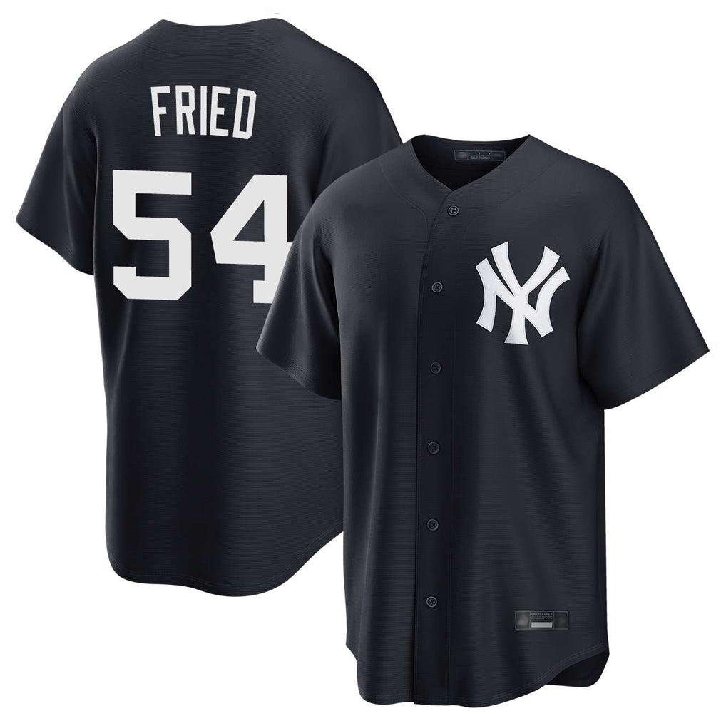 Johmsee NY.Yankees #54 Max Fried Player Navy Game Stitched Jerseys