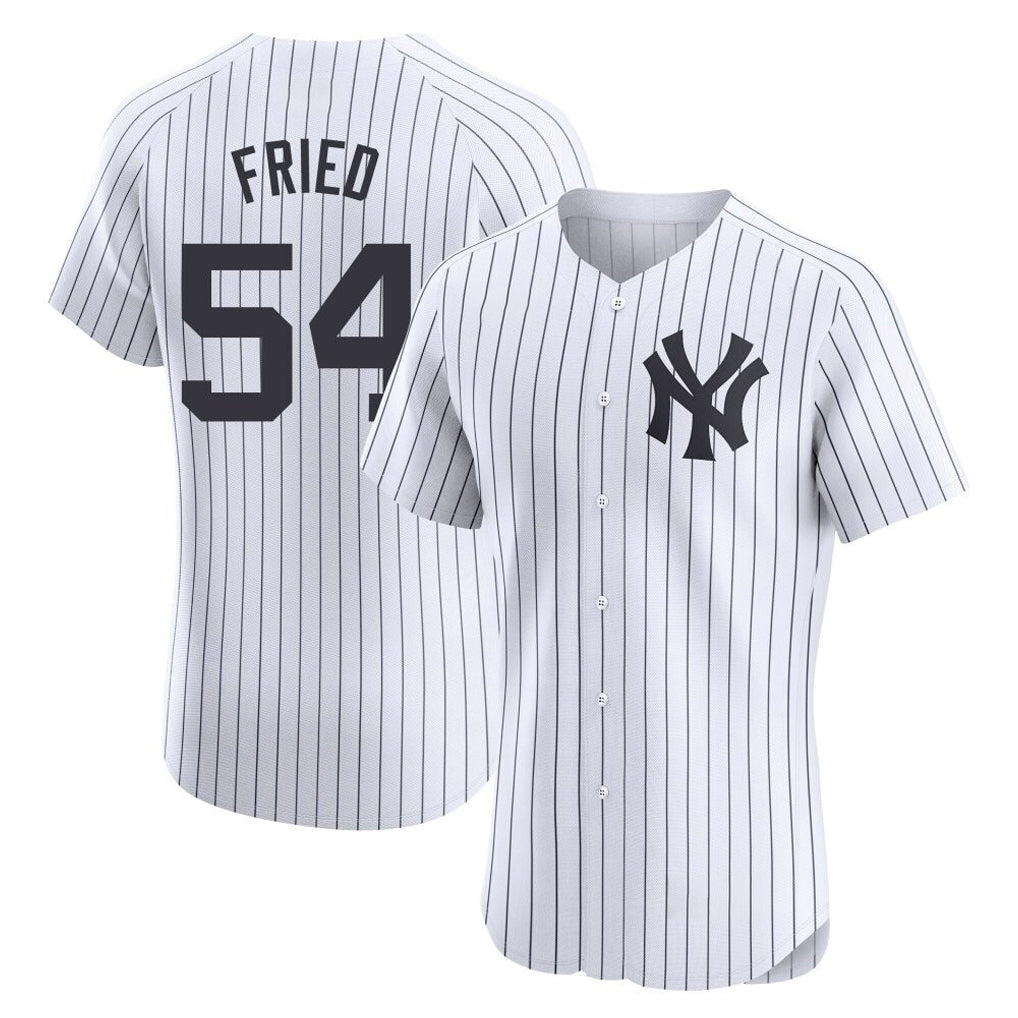 Johmsee NY.Yankees #54 Max Fried Player White Limited Elite Home Stitched Jerseys