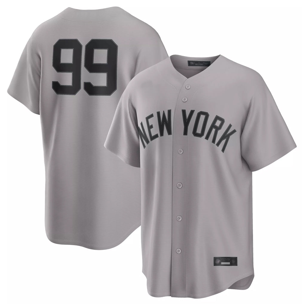 Johmsee NY.Yankees #99 Aaron Judge Player Gray Game Home Stitched Jerseys