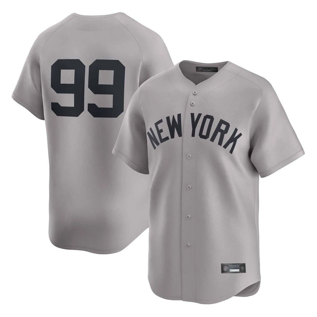 Johmsee NY.Yankees #99 Aaron Judge Player Gray Limited Home Stitched Jerseys