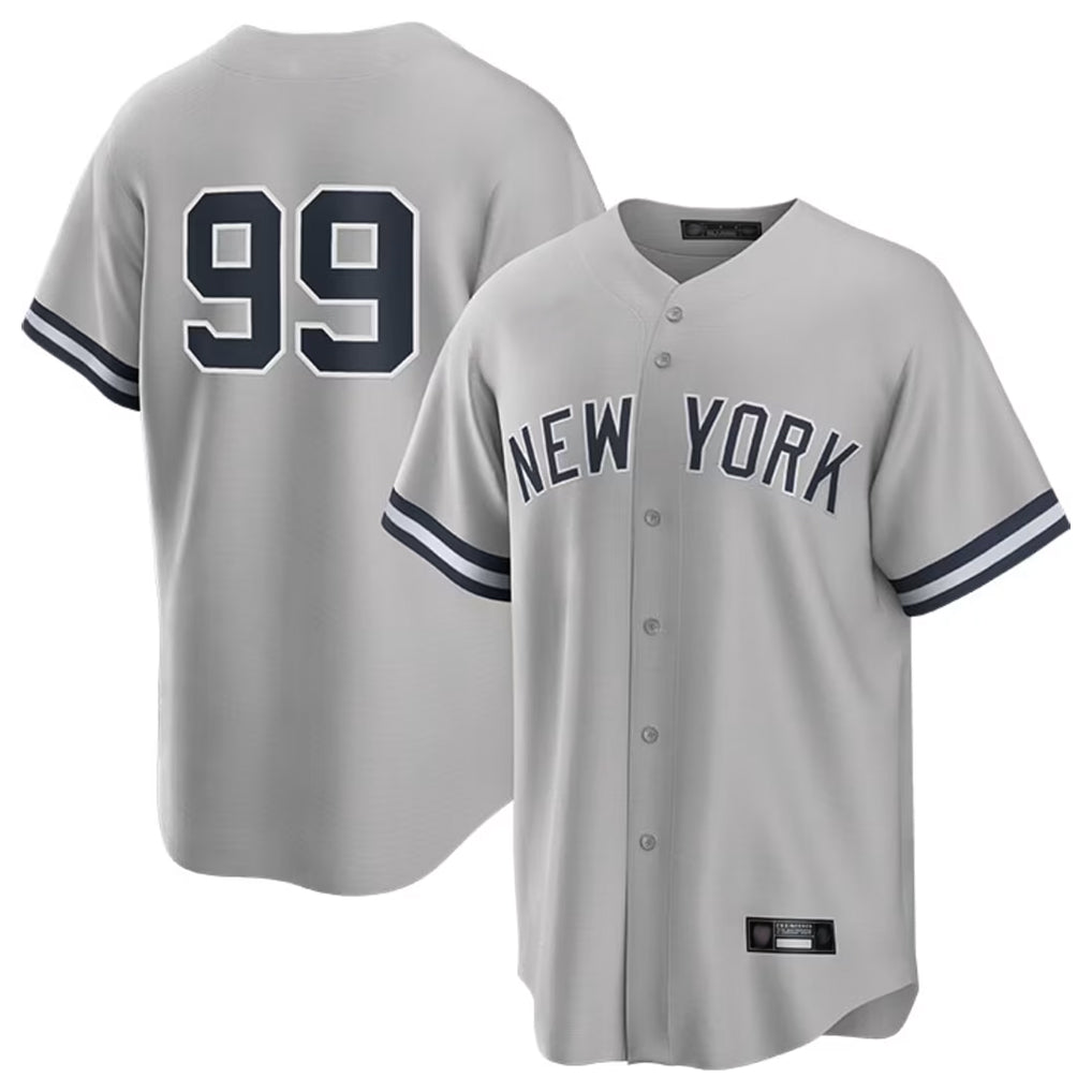 Johmsee NY.Yankees #99 Aaron Judge Player Gray Road Game Stitched Jerseys