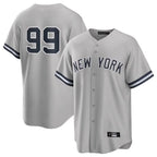 Johmsee NY.Yankees #99 Aaron Judge Player Gray Road Game Stitched Jerseys
