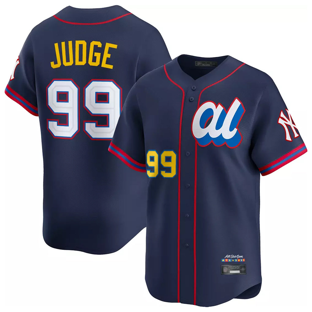 Johmsee NY.Yankees #99 Aaron Judge Player Navy All Star Limited Home Stitched Jerseys