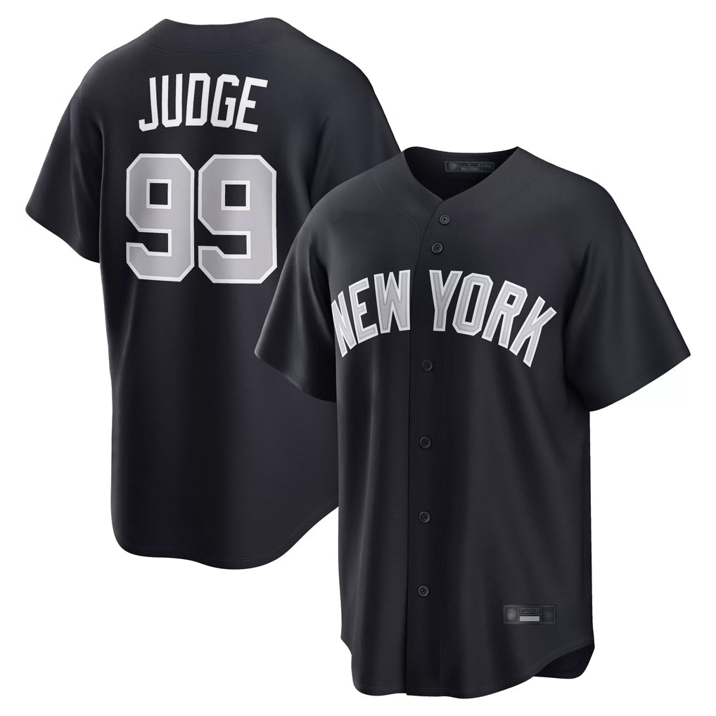 Johmsee NY.Yankees #99 Aaron Judge Player Navy Home Game Stitched Jerseys