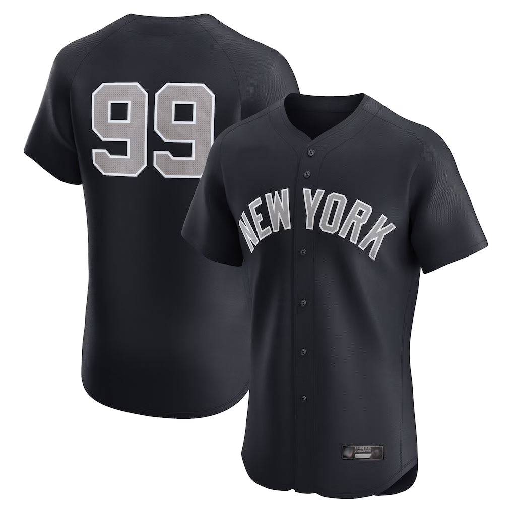Johmsee NY.Yankees #99 Aaron Judge Player Navy  Home Limited Elite Game Stitched Jerseys