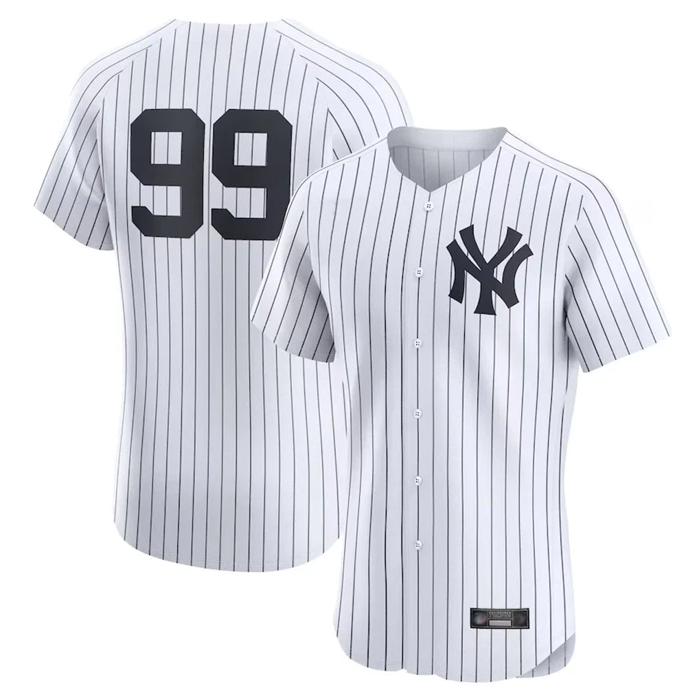Johmsee NY.Yankees #99 Aaron Judge Player White Limited Elite Home Stitched Jerseys