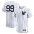 Johmsee NY.Yankees #99 Aaron Judge Player White Limited Elite Home Stitched Jerseys