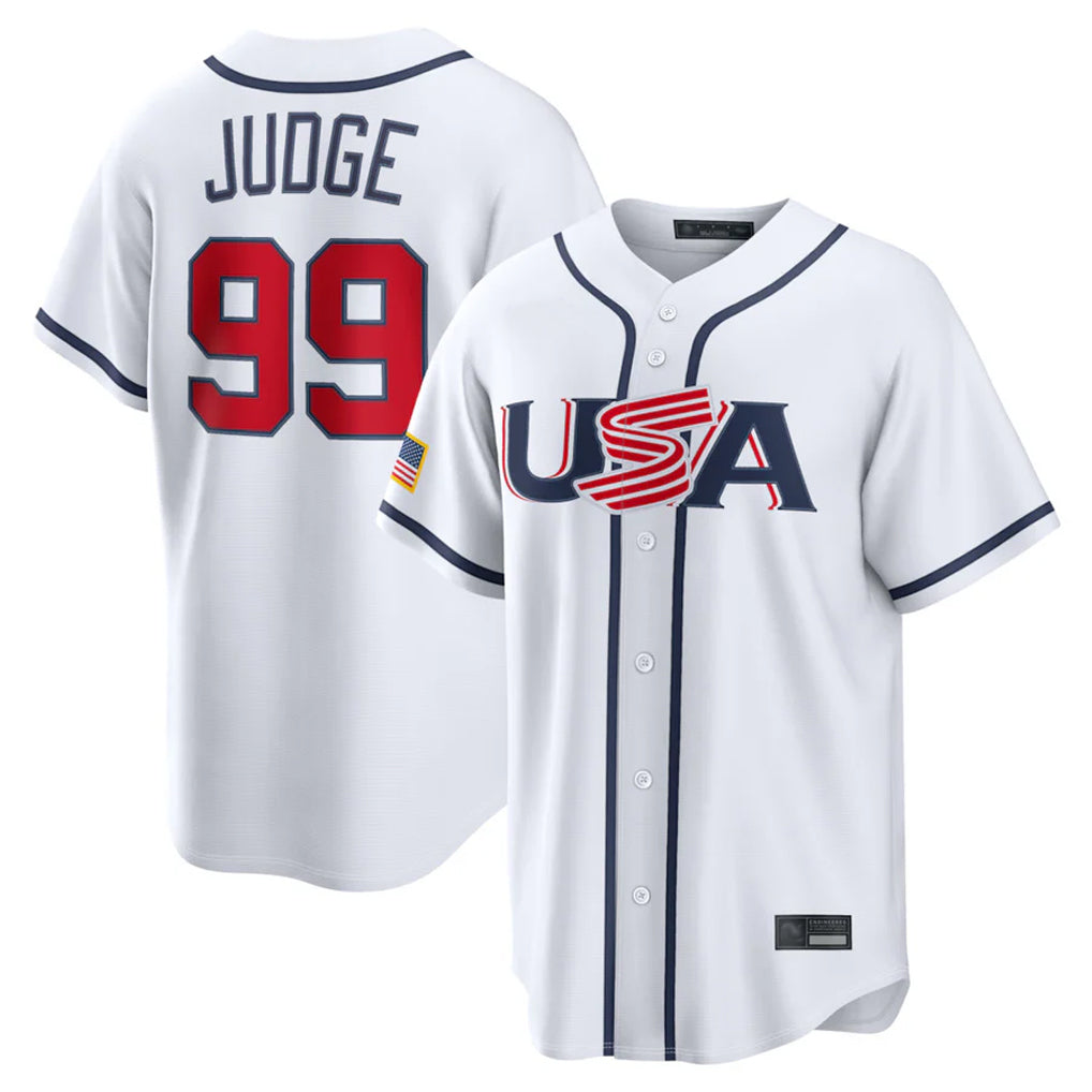 Johmsee NY.Yankees #99 Aaron Judge Player White USA 2026 World Classic Limited Game Stitched Jerseys