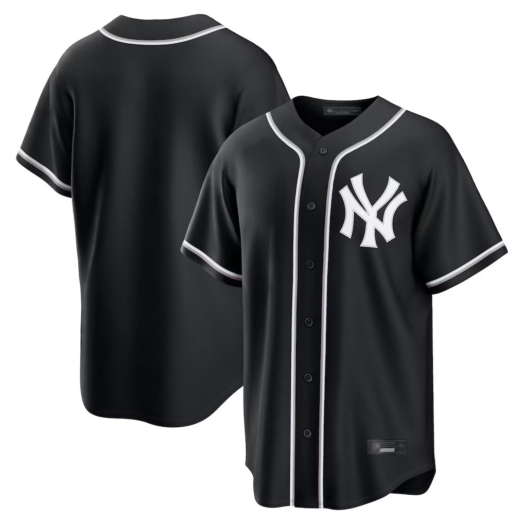 Johmsee NY.Yankees Blank Player Black Out Game Home Stitched Jerseys