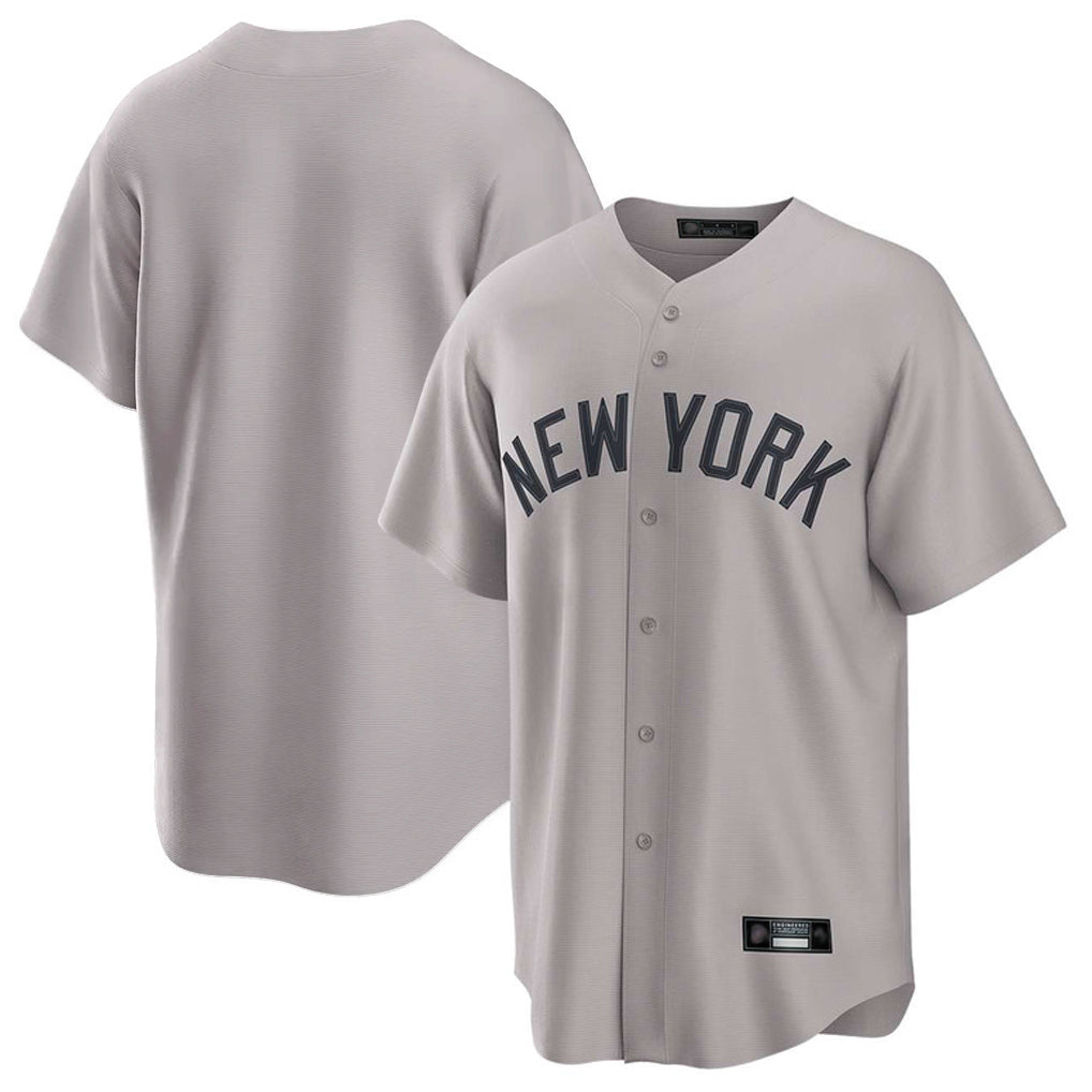 Johmsee NY.Yankees Blank Player Gray Game Home Stitched Jerseys