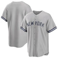 Johmsee NY.Yankees Blank Player Gray Road Game Stitched Jerseys