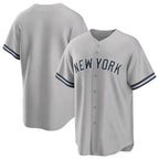 Johmsee NY.Yankees Blank Player Gray Road Game Stitched Jerseys